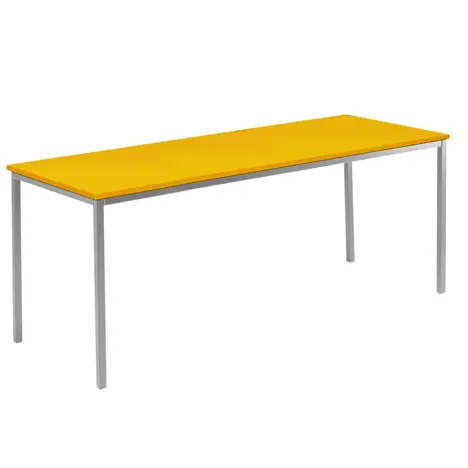 Rectangular Student Spiral Stacking Table - 1800 - 710 High - Light Grey Frame - Yellow